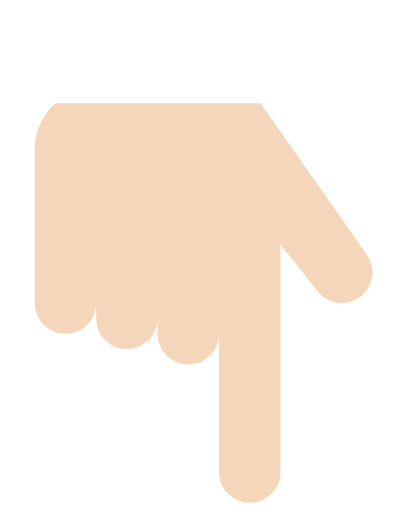 Emojikuva, jossa on alaspäin osoittava sormi.