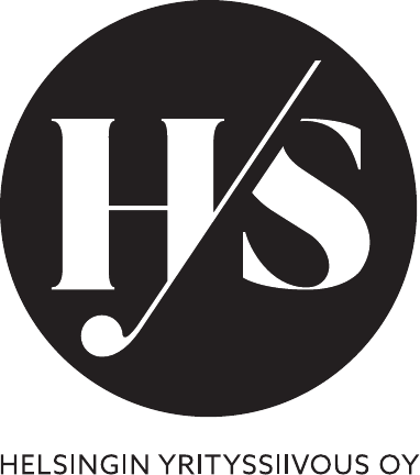 Helsingin Yrityssiivous Oy:n mustavalkoinen logo.